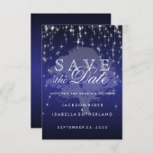 Unter den Sternen in dunkelblau - Save the Date (Vorne/Hinten)
