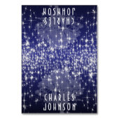 Unter den Sternen in dunkelblauer Platzkarte Tischnummer (Vorderseite)