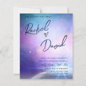 Unter den Sternen Lila rosa Typografie Hochzeit (Vorderseite)