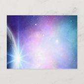 Unter den Sternen Lila rosa Typografie Hochzeit Postkarte (Rückseite)