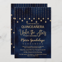 Unter den Sternen Navy Blue Gold Sparkle Quinceañe