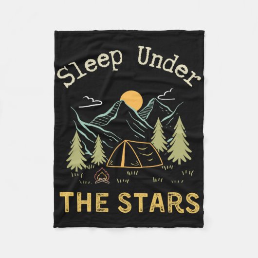 Unter den Sternen schlafen; Camping Fleecedecke (Vorderseite)