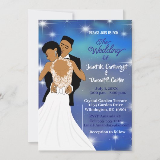 Unter den Sternen Sky Sepia American Wedding Einladung (Vorderseite)