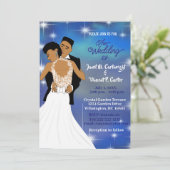 Unter den Sternen Sky Sepia American Wedding Einladung (Stehend Vorderseite)