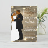 Unter den Sternen Sky Sepia American Wedding Einladung (Stehend Vorderseite)