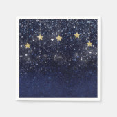 Unter den Sternen Starry Night Gold Blue Prom Part Serviette (Vorderseite)