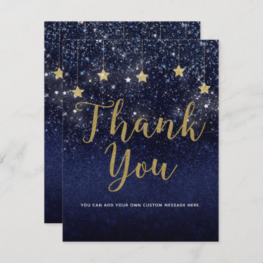 Unter den Sternen Starry Night Gold Blue Vielen Da Einladung (Vorne/Hinten)