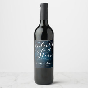UNTER DEN STERNEN VERZAUBERT Sternblauer Wein Weinetikett