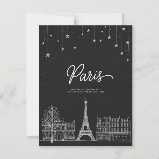 Unter den Sternen von Paris Einladung (Vorderseite)