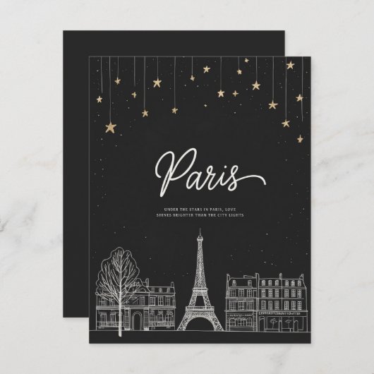 Unter den Sternen von Paris Einladung (Vorne/Hinten)