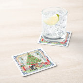 Unter den Weihnachtsbaum-Untersetzer Rechteckiger Pappuntersetzer (Vor Ort)