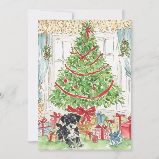 Unter den Weihnachtsbaum Weihnachtskarten Einladung (Vorderseite)