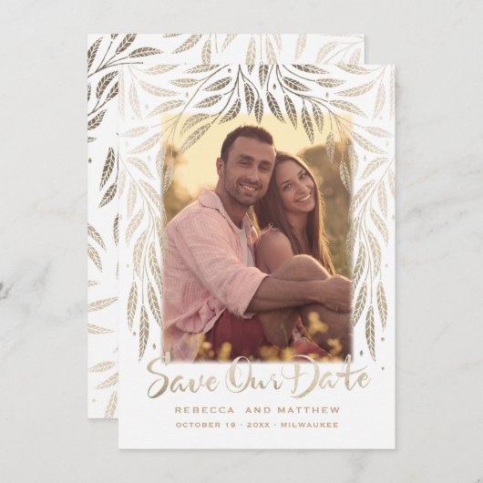 Unter den Willows Save the Date Foto die Einladung (Vorne/Hinten)