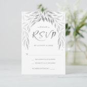 Unter den Willows Wedding RSVP Imitate Silver (Stehend Vorderseite)