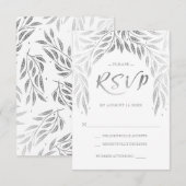 Unter den Willows Wedding RSVP Imitate Silver Karte (Vorne/Hinten)