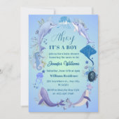 Unter der Blue Ahoy ist eine Baby-Dusche Einladung (Vorderseite)