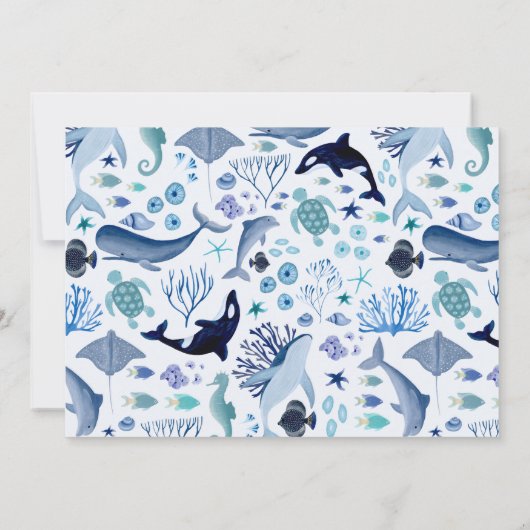 Unter der Blue Ahoy ist eine Baby-Dusche Einladung (Rückseite)