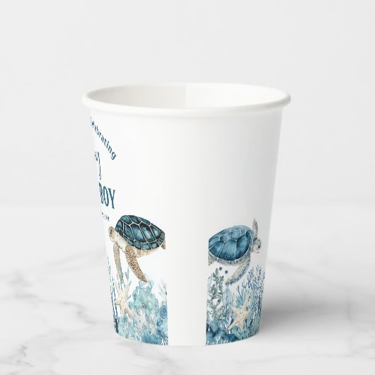 Unter der Blue Ahoy ist eine Baby-Dusche Pappbecher (Links)