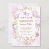 Unter der Blue Ahoy ist eine Mädchendusche Einladung (Vorderseite)