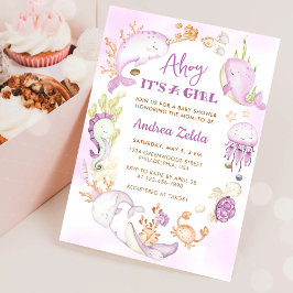 Unter der Blue Ahoy ist eine Mädchendusche Einladung