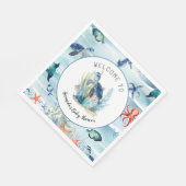 Unter der Blue Turtle Boy Baby Dusche Serviette (Ecke)
