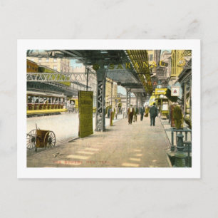 Unter der Bowery El, New York City Vintage Postkarte