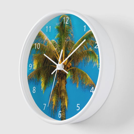 Unter der Coconut Palm Acrylwand Uhr (Winkel)