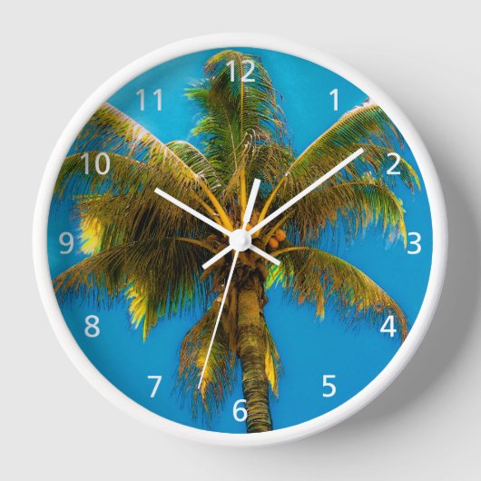 Unter der Coconut Palm Acrylwand Uhr (Vorderseite)