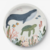 Unter der Decke des Babyduschtischs Pappteller (Vorderseite)