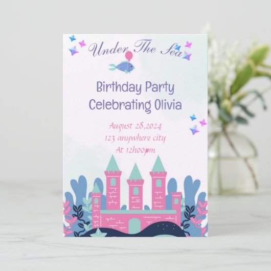 unter der Einladung des Geburtstagsmädchens (Stehend Vorderseite)