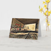 Unter der Eisenbahn-Brücken-Gruß-Karte Karte (Gelbe Blume)