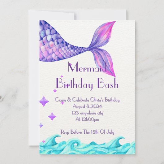 UNTER DER ERSTEN EINLADUNG FÜR MÄDCHEN (Vorderseite)