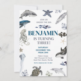 Unter der Geburtstagspartei des Meereswaldes Einladung