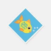 Unter der Geburtstagspartei von Seefischen Serviette (Ecke)