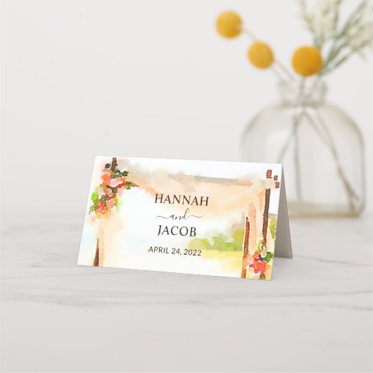 Unter der Hochzeit von Chuppah Platzkarte (Rückseite)