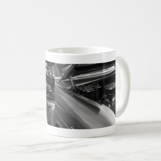 Unter der Hood-Graustufen-Tasse Kaffeetasse (VorderseiteRechts)