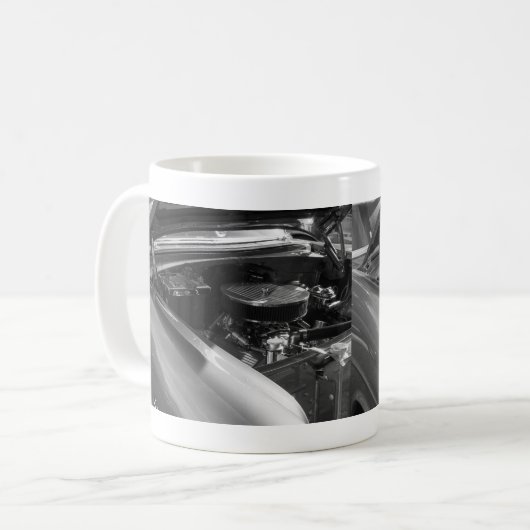 Unter der Hood-Graustufen-Tasse Kaffeetasse (Vorderseite Links)