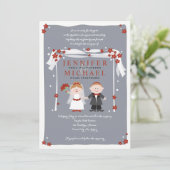 UNTER DER Jüdischen Hochzeitseinladung DER CHUPPAH Einladung (Stehend Vorderseite)