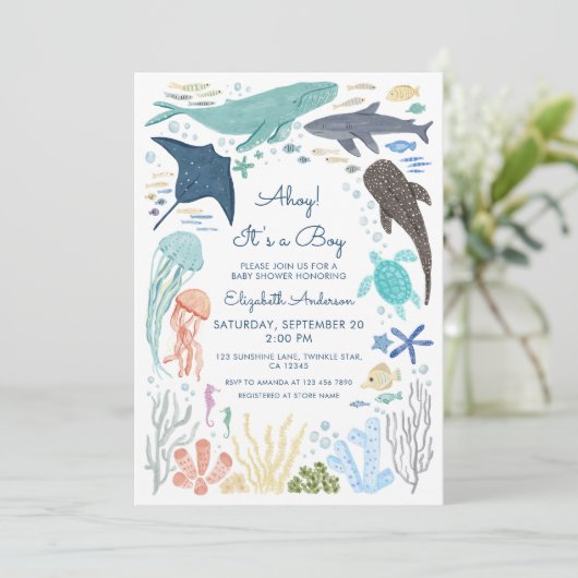 Unter der Kinderdusche des Meeres Einladung (Stehend Vorderseite)