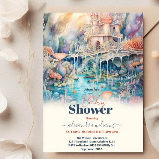 Unter der Kinderdusche für Meerestiere Einladung