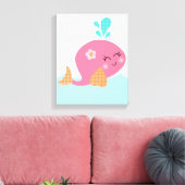 Unter der Leinwand "Sea/Pink Whale" Art (Insitu (Wohnzimmer))