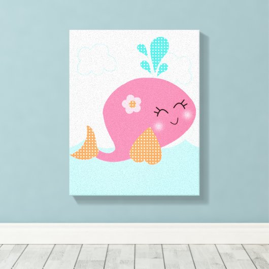 Unter der Leinwand "Sea/Pink Whale" Art (Insitu (Holzboden))