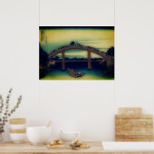 Unter der Mannenbrücke in Fukagawa Poster (Küche)
