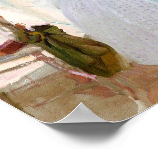 Unter der Markise, Zarauz | Joaquín Sorolla Poster (Ecke)