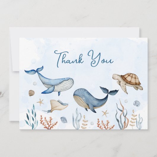 Unter der Meeresdusche Dankeskarte (Vorderseite)