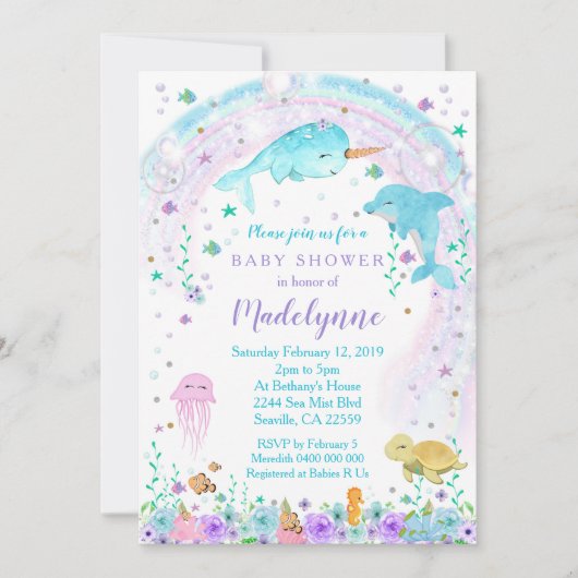 Unter der Meeresdusche Einladung (Vorderseite)