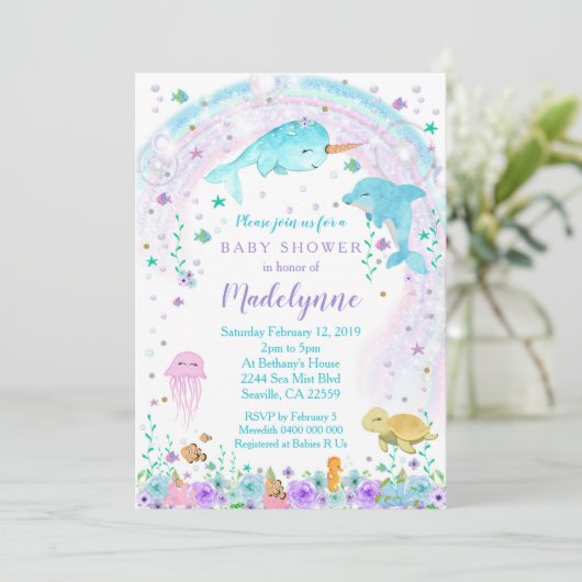 Unter der Meeresdusche Einladung (Stehend Vorderseite)