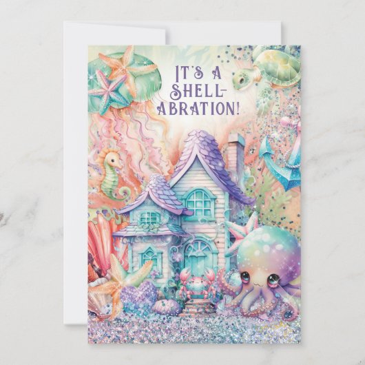 Unter der Meeresdusche Einladung (Vorderseite)