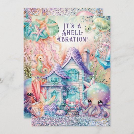 Unter der Meeresdusche Einladung (Vorne/Hinten)