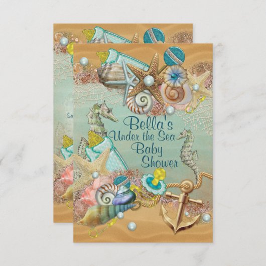 Unter der Meeresdusche Einladung (Vorne/Hinten)